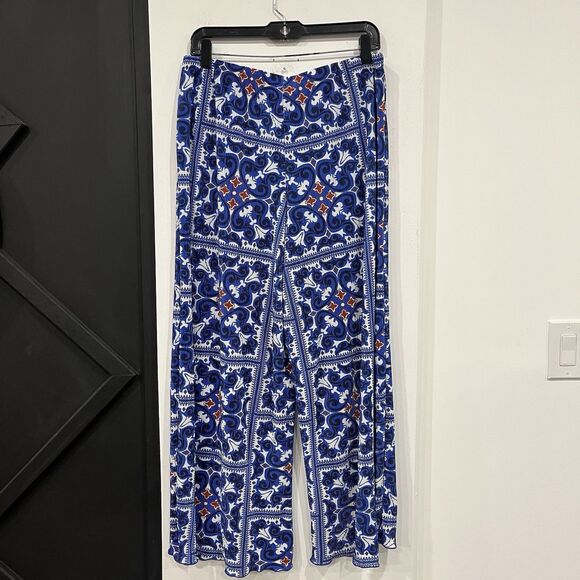 NWT New York & Company Wide Leg Flowy Printed Palazzo Pants Boho Size Large - Picture 4 of 5